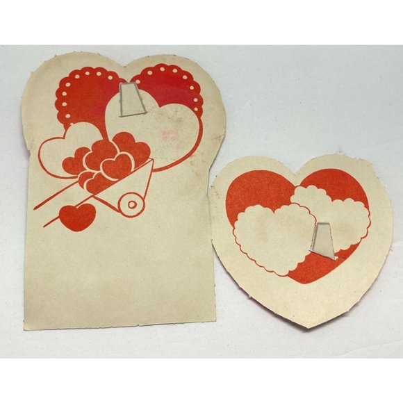 Vintage 1940s Valentine Greeting Card Special Delivery Hearts 5.5 Inch Tall - Picture 2 of 5